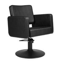 CLASS R 2.0 Hairdressing and Barber Chair: Comfort, durability and high quality, square lines with a round base in matte black CLASS R 2.0 Hairdressing and Barber Chair: Comfort, durability and high quality, square lines with a round base in matte black
